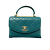 Trendy CC Small Spirit Top Handle Lambskin Green GHW