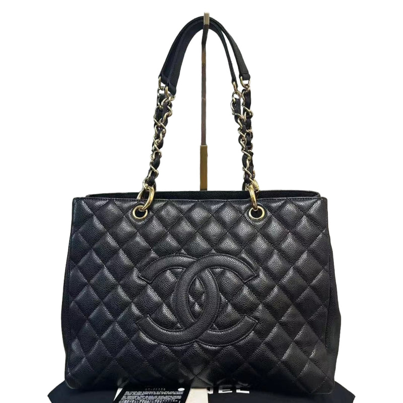 Grand Shopping Tote GST Caviar Quilted Black GHW