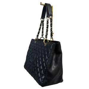 Grand Shopping Tote GST Caviar Quilted Black GHW