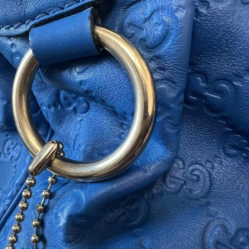 Sukey Tote Medium Guccissima Leather Blue SHW