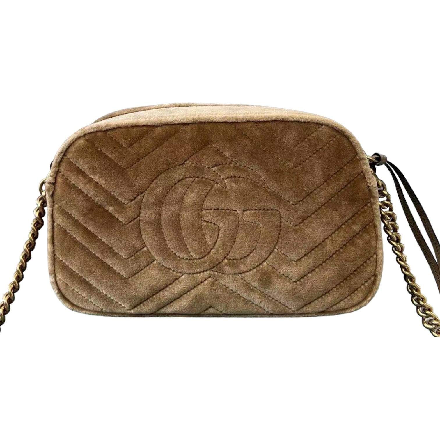 Gg Marmont Gucci Tan Crossbody Bag GUCCI GG Marmont Beige Chevron