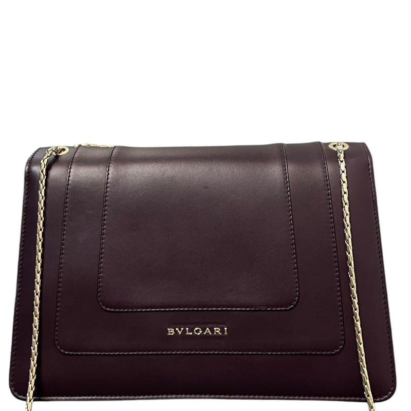 Serpenti Forever Flap Shoulder Calfskin Plum GHW