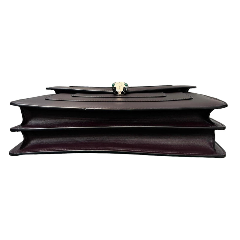 Serpenti Forever Flap Shoulder Calfskin Plum GHW