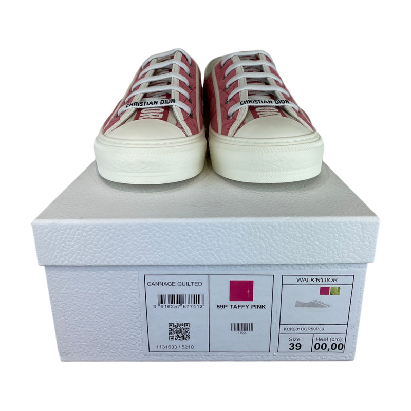 Walk 'N' Dior Sneakers Cannage Canvas Pink Size 39