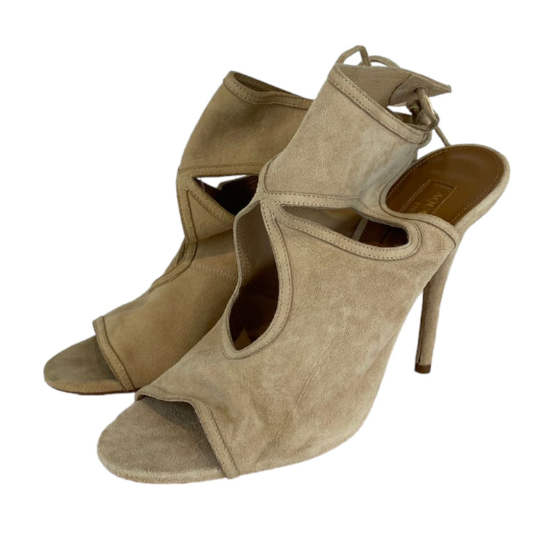 Stiletto Heel Suede Leather Beige Size 38.5