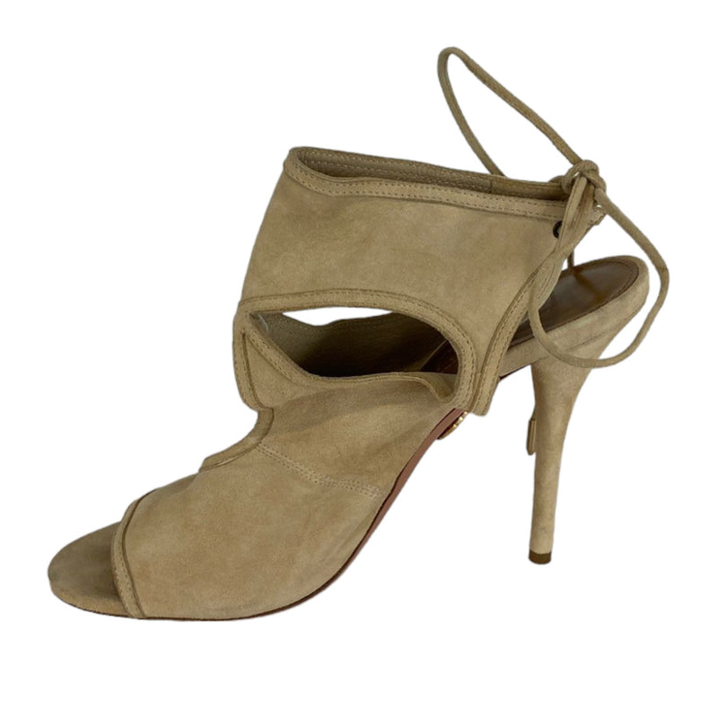 Stiletto Heel Suede Leather Beige Size 38.5