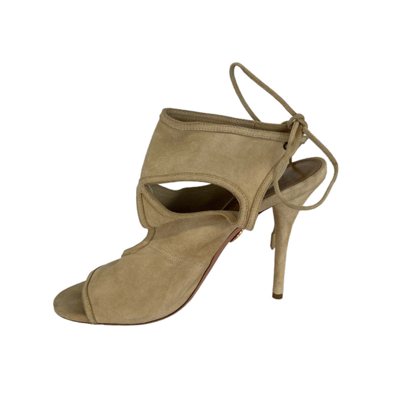 Stiletto Heel Suede Leather Beige Size 38.5