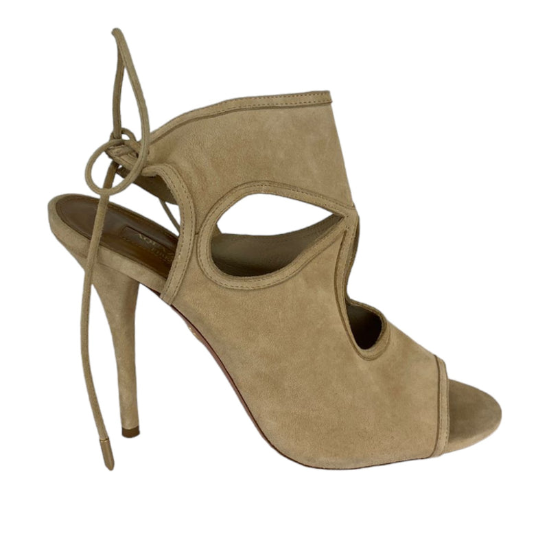 Stiletto Heel Suede Leather Beige Size 38.5