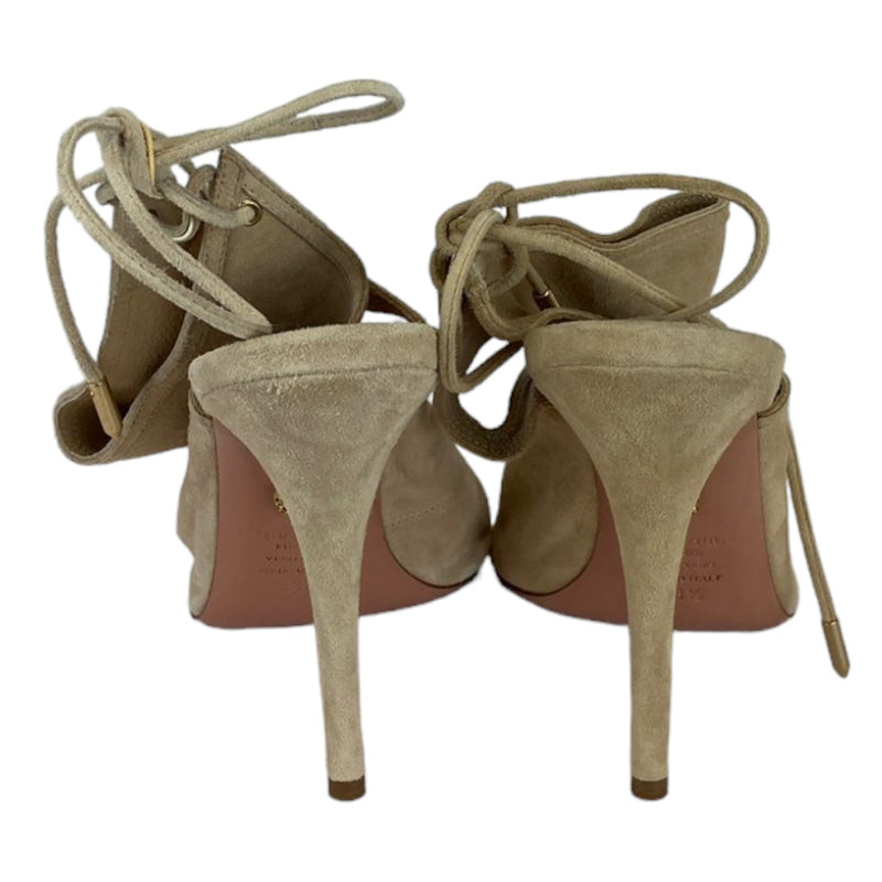 Stiletto Heel Suede Leather Beige Size 38.5