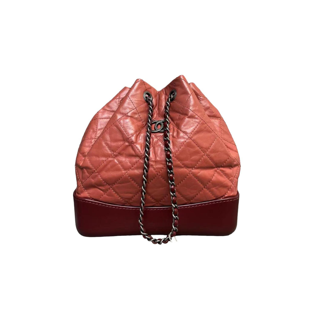 Gabrielle Backpack Small Quilted Aged Calfskin Raspberry MHW