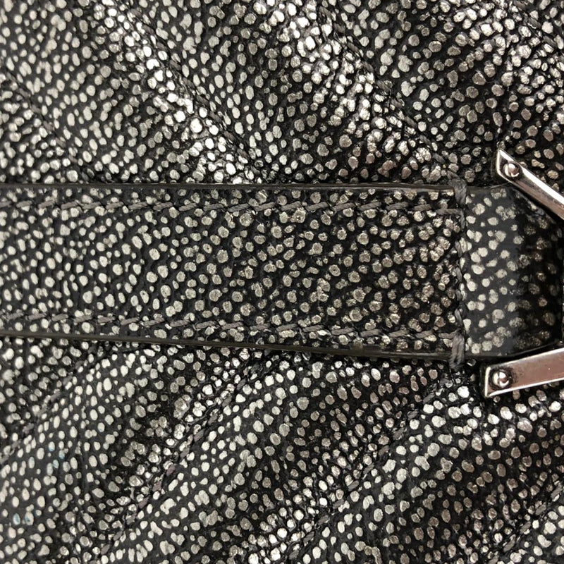 College Bag Medium Metallic Grain De Poudre Gunmetal RHW