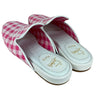 Navy Coolito Check Mules Rose White Size 39.5