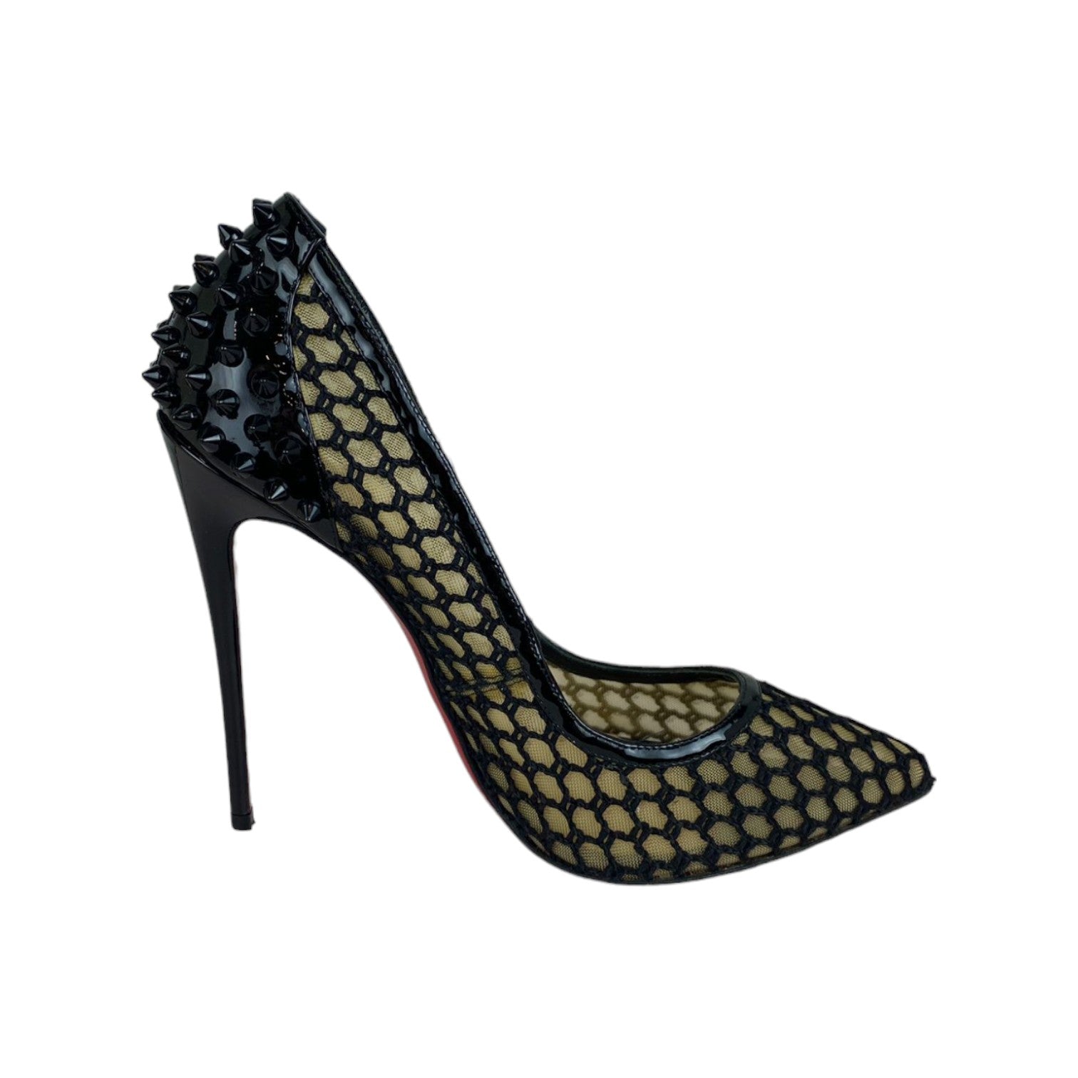 Christian Louboutin Guni Spiked Perforated 100 Pumps Black Size 39