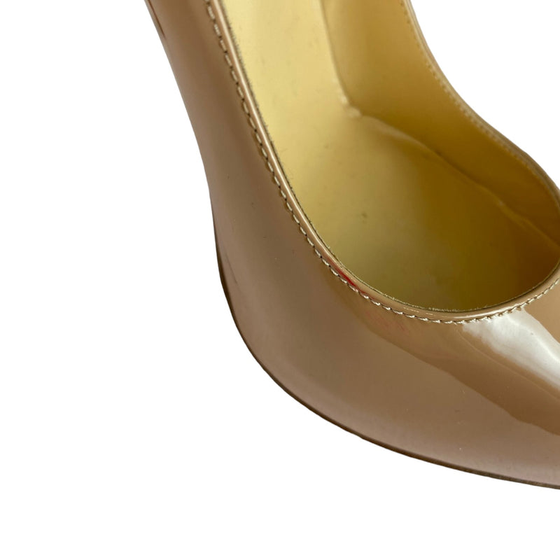 Rolando Platform Pumps Patent Leather Beige Size 40