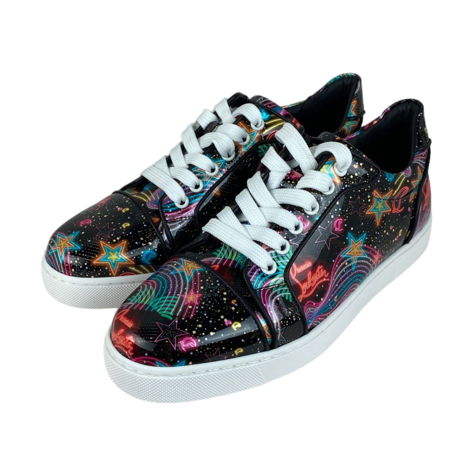 Christian Louboutin Graphic Print Low Top Sneakers Multicolor Size