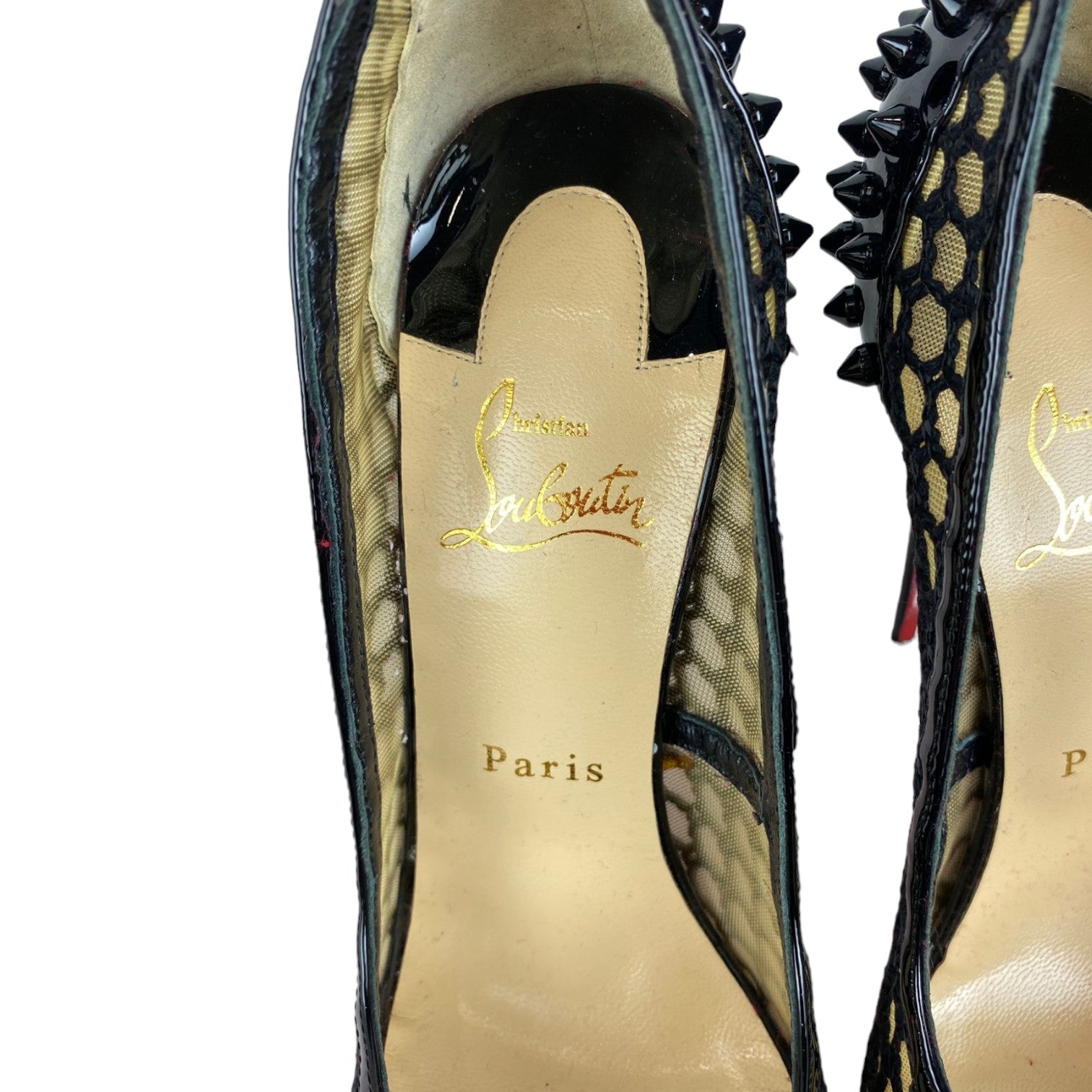 Christian Louboutin Guni Spiked Perforated 100 Pumps Black Size 39