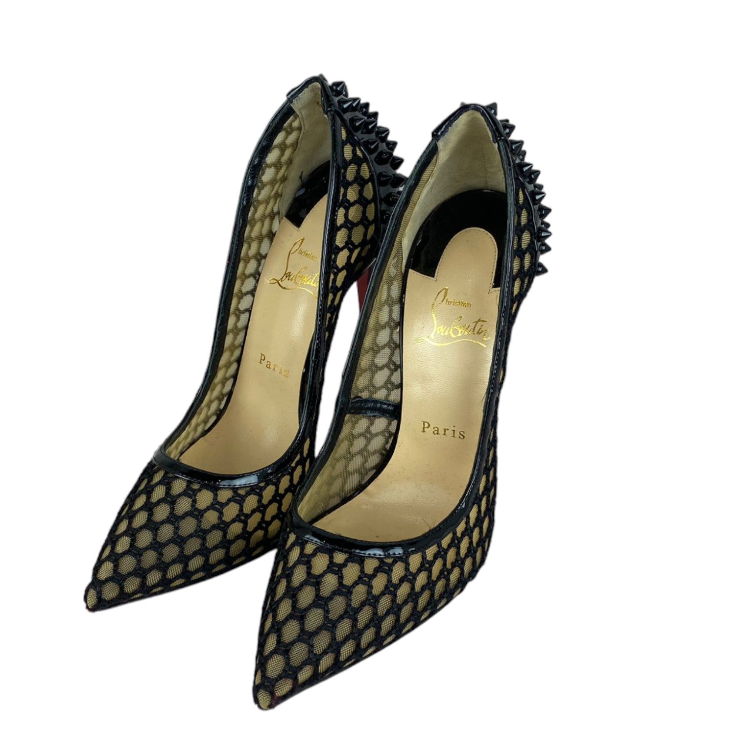 Christian Louboutin Guni Spiked Perforated 100 Pumps Black Size 39