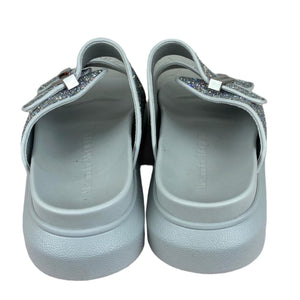 Double-Strap Glitter-Embellished Sandals Size 40