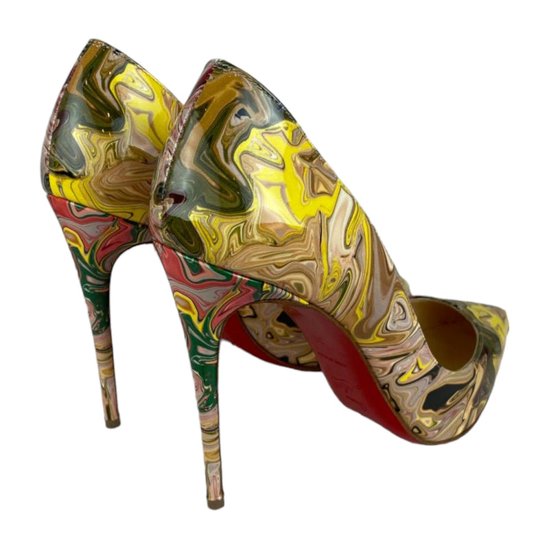 Pigalle Follies Pumps Multicolor Print Patent Leather Size 39