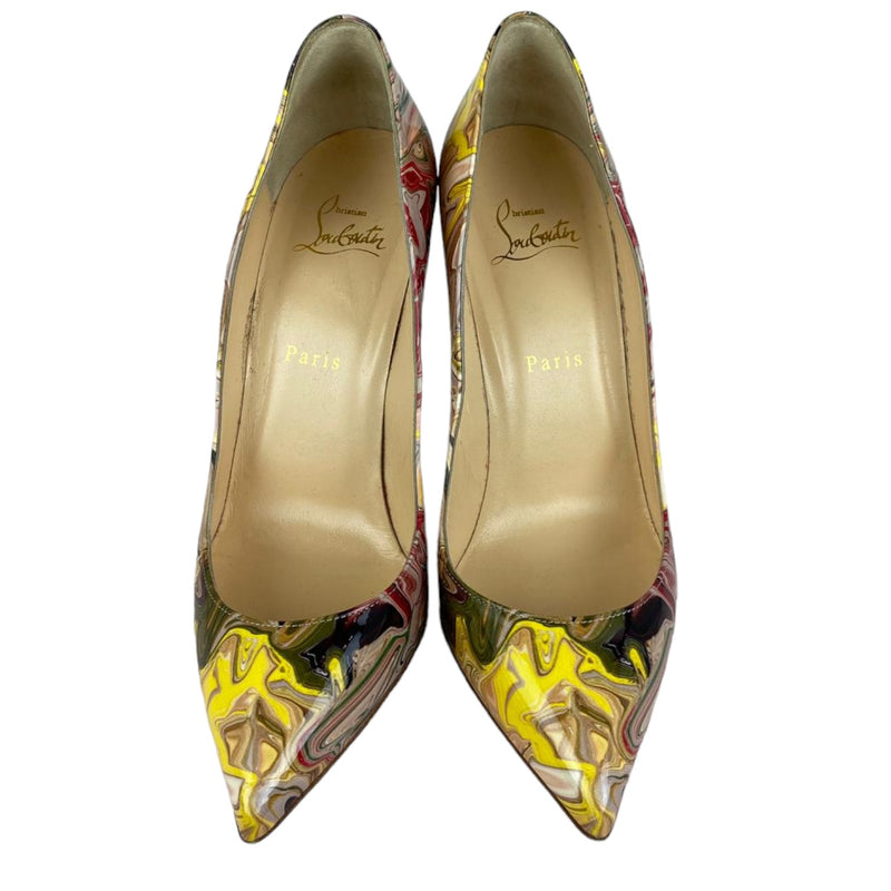 Pigalle Follies Pumps Multicolor Print Patent Leather Size 39