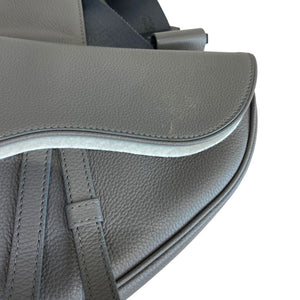 Men's Saddle Bag Grained Calfskin Grey SHW