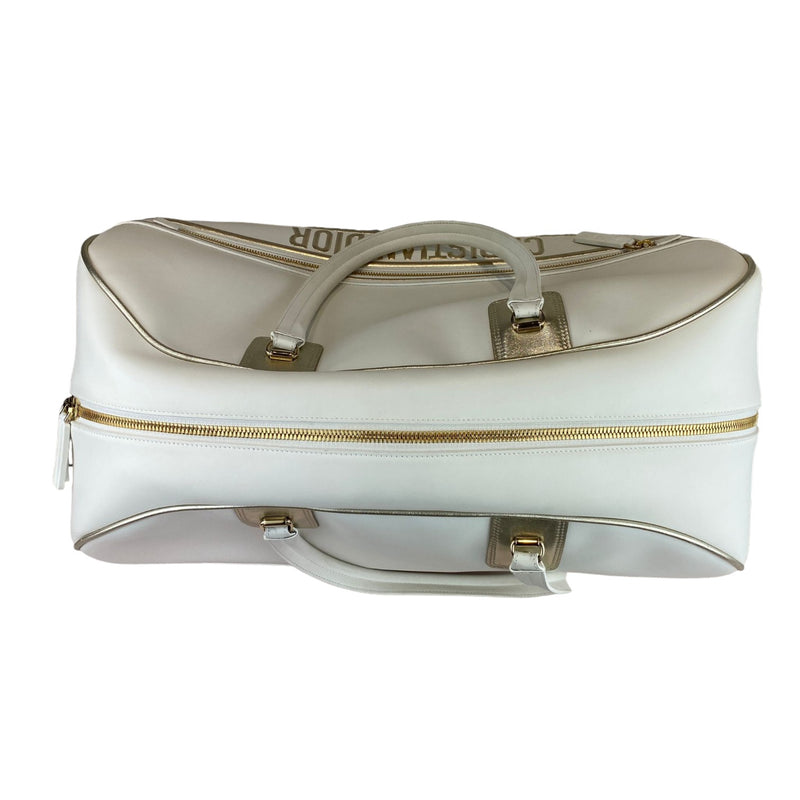 Vibe Zip Bowling Bag Travel Medium Lambskin White GHW