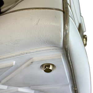 Vibe Zip Bowling Bag Travel Medium Lambskin White GHW