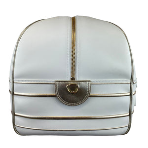 Vibe Zip Bowling Bag Travel Medium Lambskin White GHW