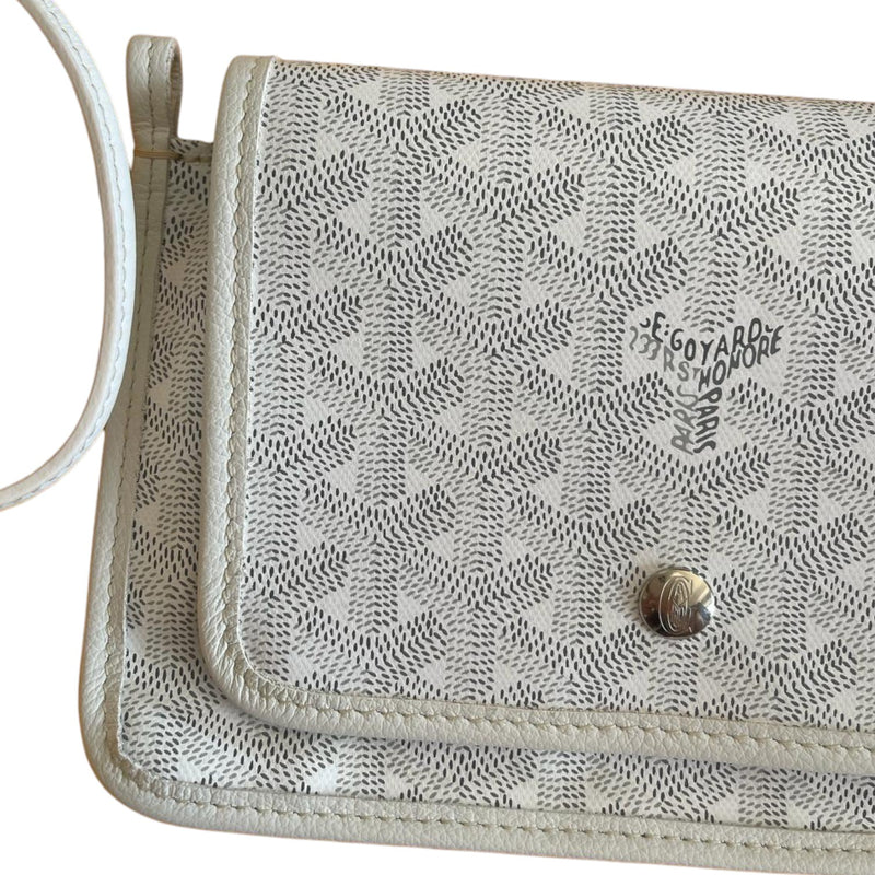 Plumet Wallet Clutch Goyardine Canvas White SHW