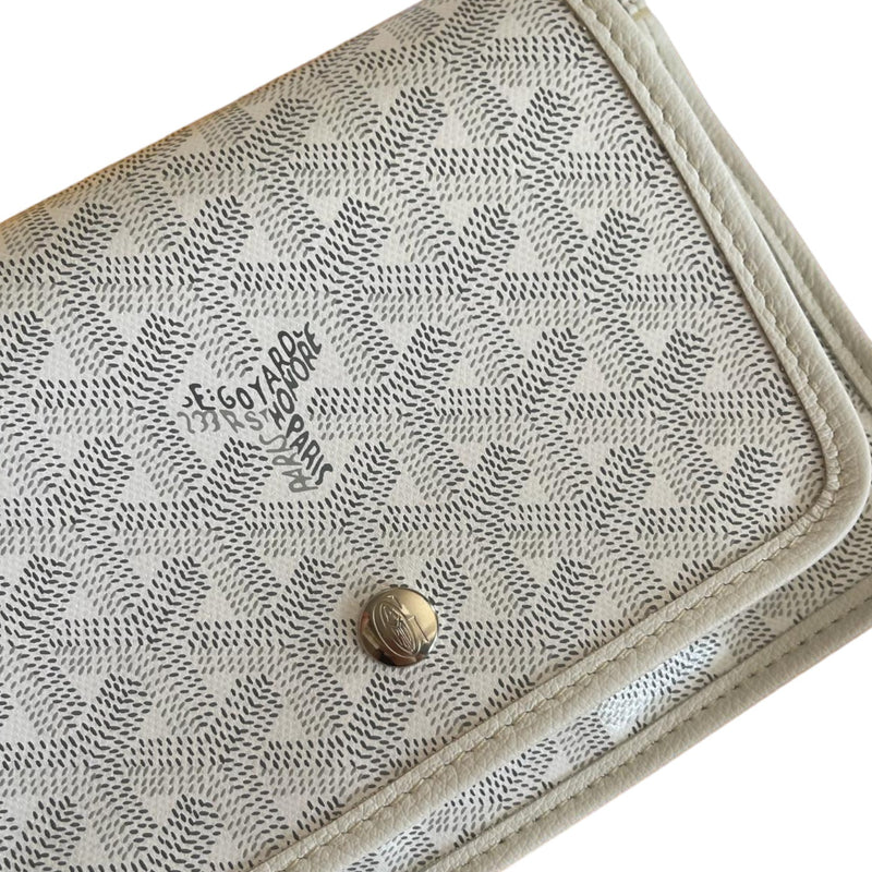 Plumet Wallet Clutch Goyardine Canvas White SHW