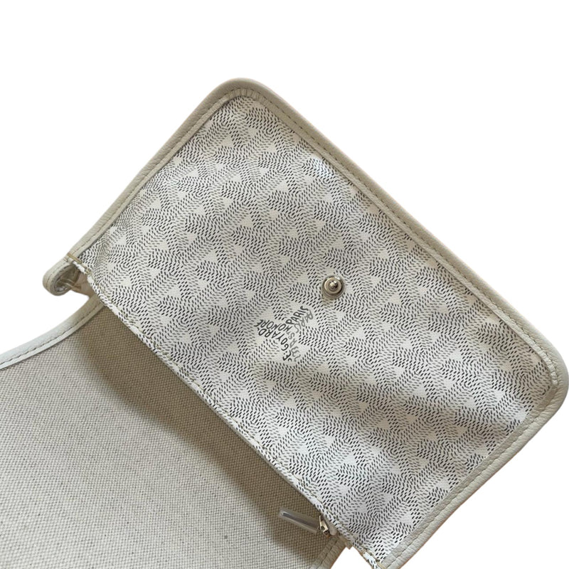 Plumet Wallet Clutch Goyardine Canvas White SHW