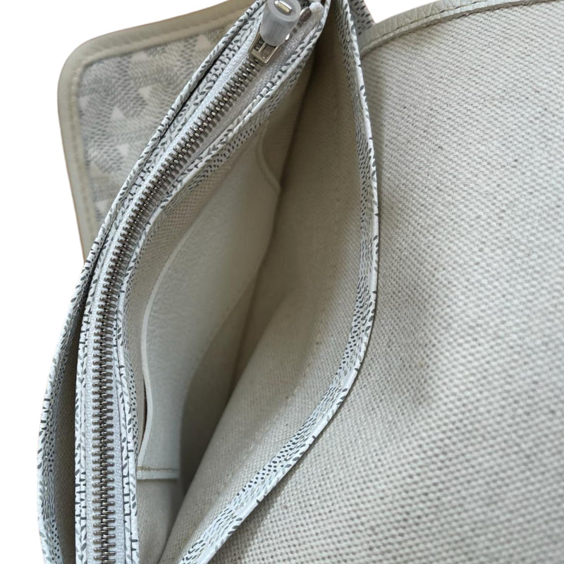 Plumet Wallet Clutch Goyardine Canvas White SHW