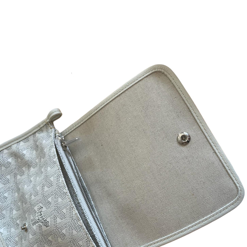 Plumet Wallet Clutch Goyardine Canvas White SHW