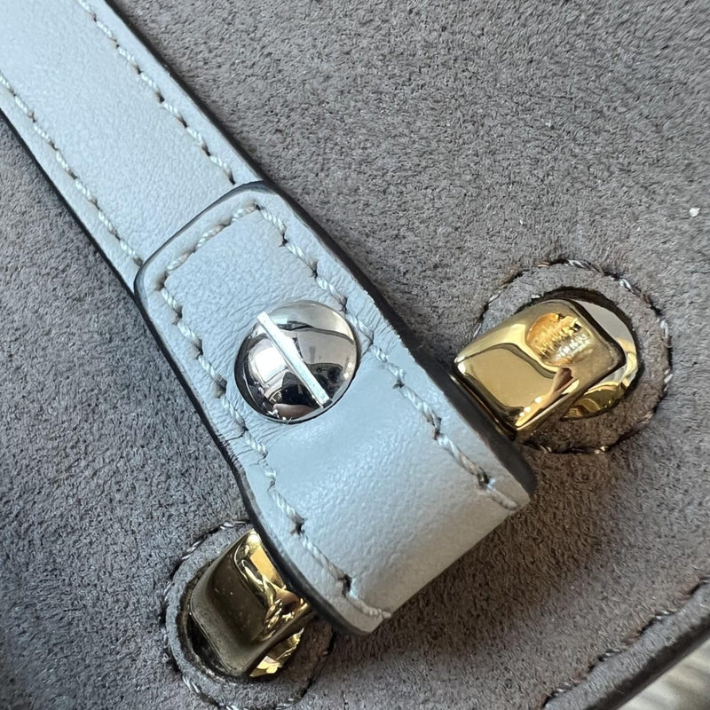 F is Fendi Kan Small Vitello Century Opaco Light Grey MHW