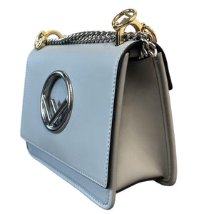 F is Fendi Kan Small Vitello Century Opaco Light Grey MHW