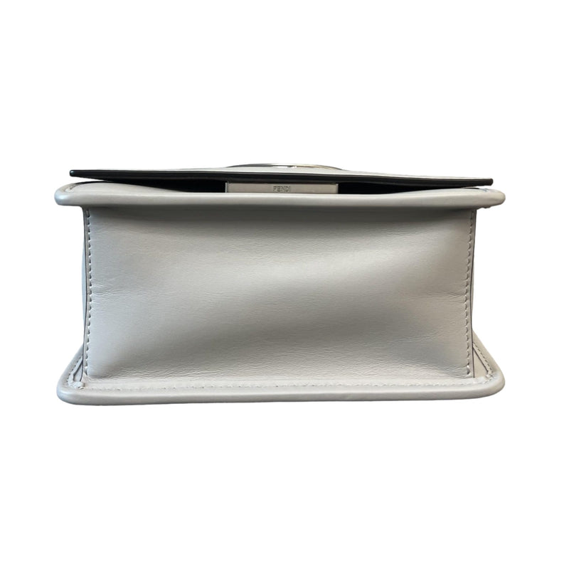 F is Fendi Kan Small Vitello Century Opaco Light Grey MHW