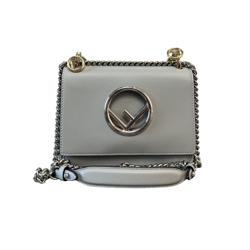 F is Fendi Kan Small Vitello Century Opaco Light Grey MHW