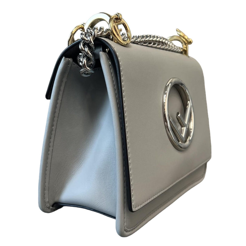 F is Fendi Kan Small Vitello Century Opaco Light Grey MHW