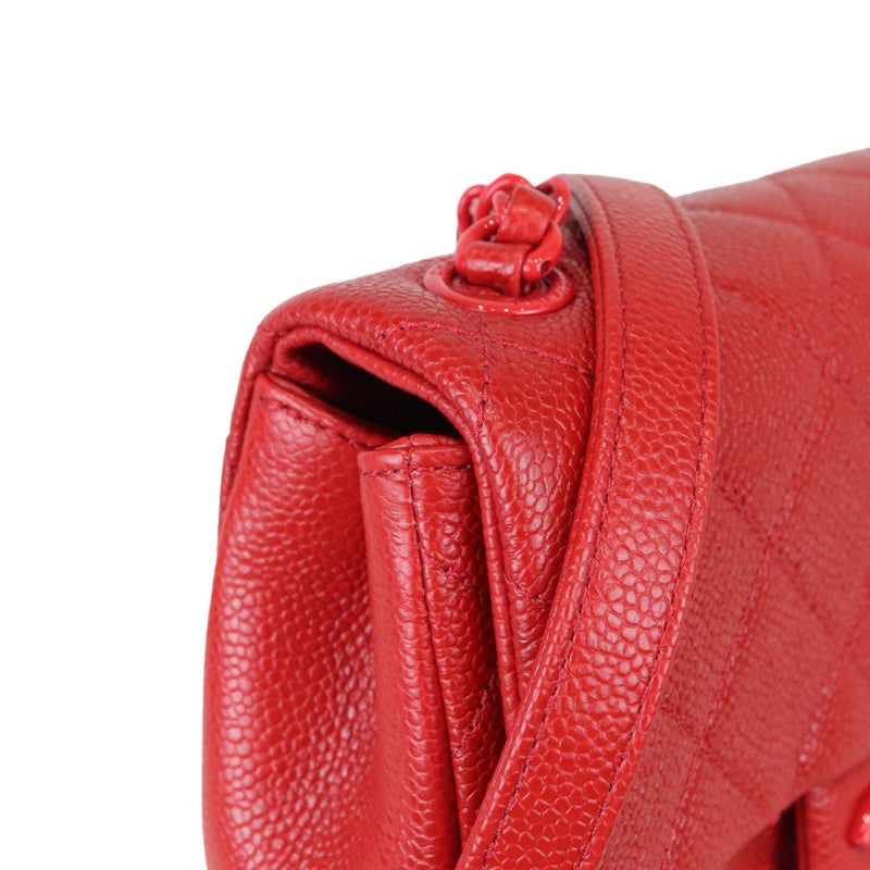 Incognito Square Flap Mini Caviar Quilted Red