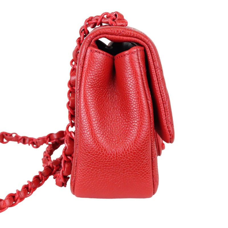 Incognito Square Flap Mini Caviar Quilted Red