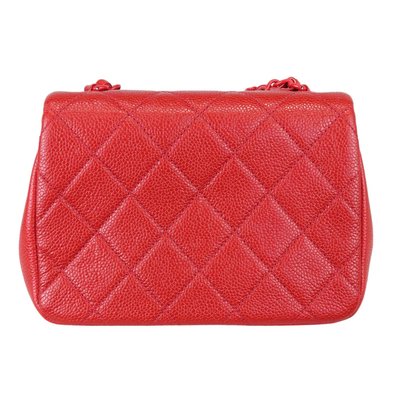 Incognito Square Flap Mini Caviar Quilted Red