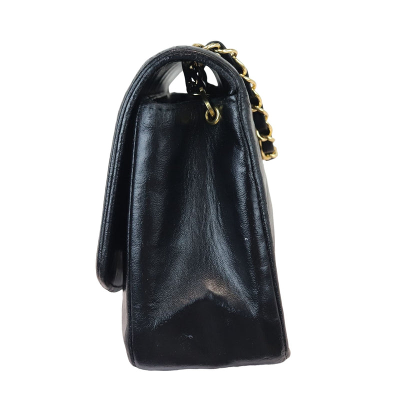 Diana Small Single Flap Lambskin Quilted Black GHW