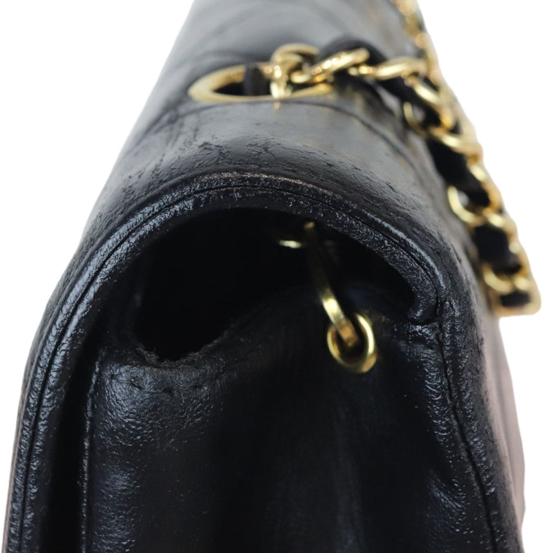 Diana Small Single Flap Lambskin Quilted Black GHW