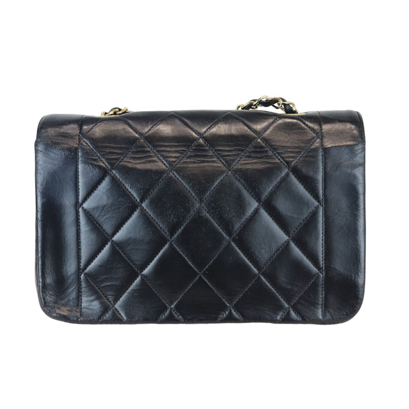 Diana Small Single Flap Lambskin Quilted Black GHW