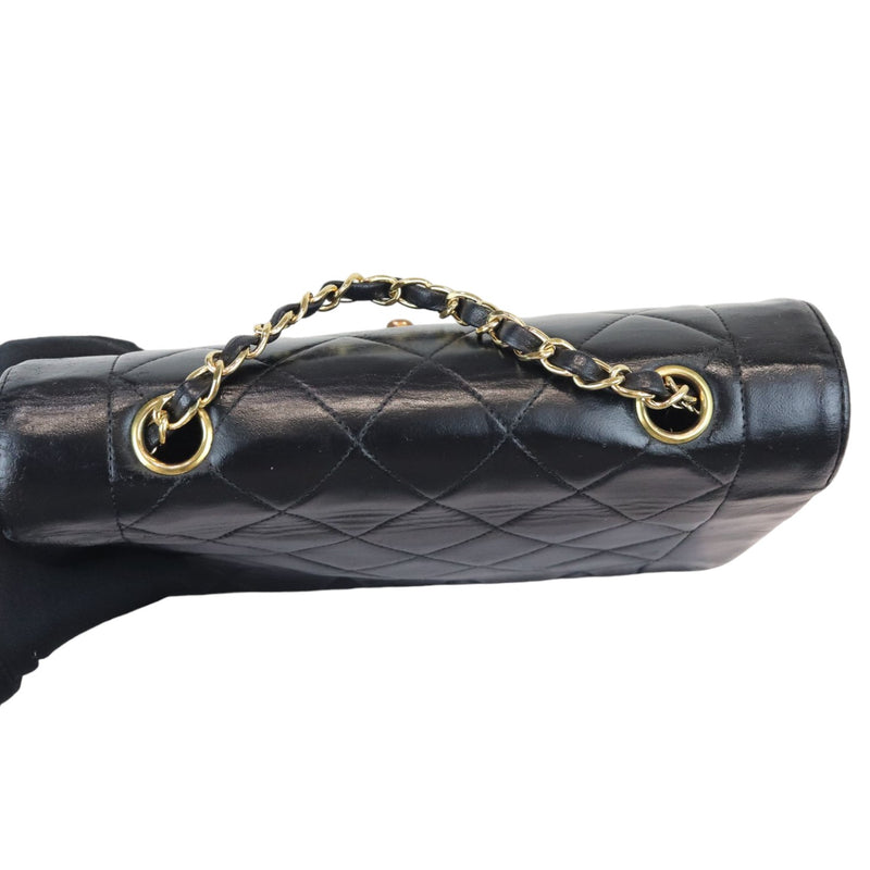 Diana Small Single Flap Lambskin Quilted Black GHW