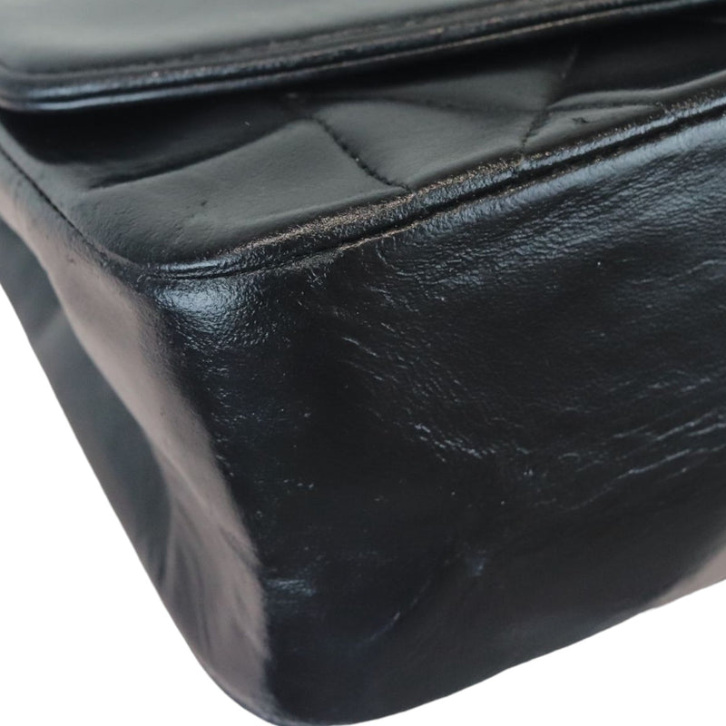 Diana Small Single Flap Lambskin Quilted Black GHW