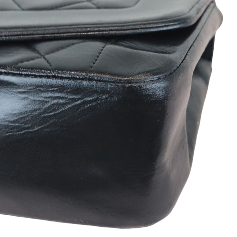 Diana Small Single Flap Lambskin Quilted Black GHW