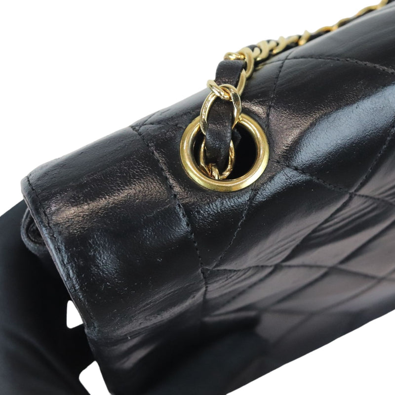 Diana Small Single Flap Lambskin Quilted Black GHW