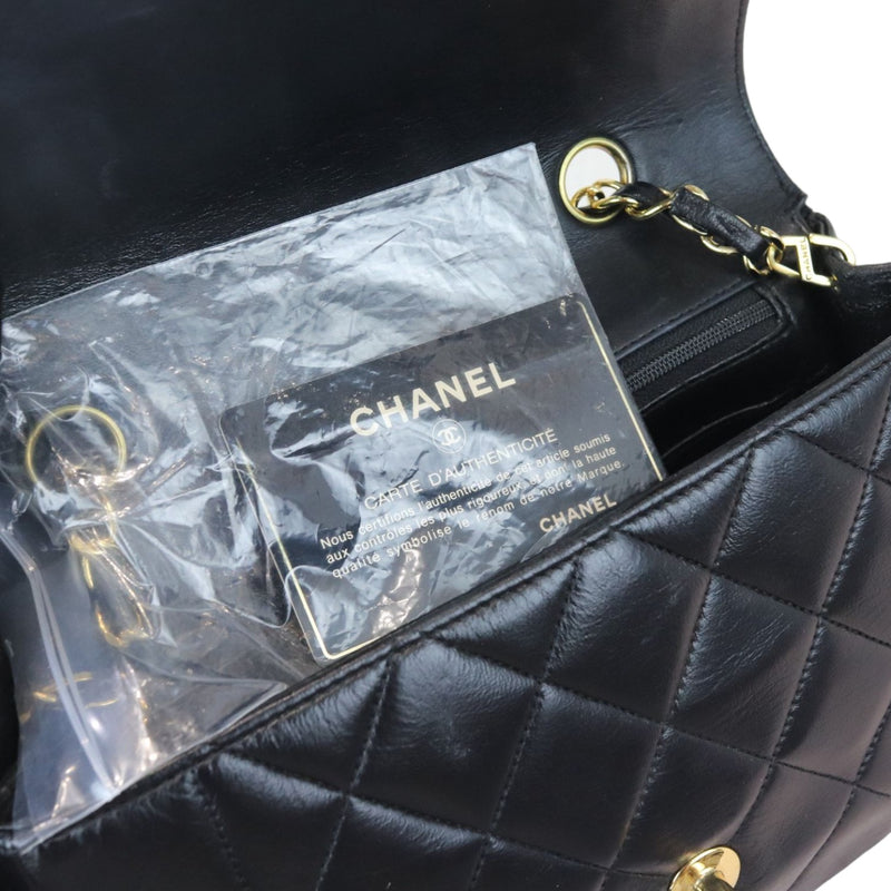 Diana Small Single Flap Lambskin Quilted Black GHW