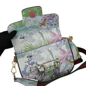 Horsebit 1955 Tiger Print Mini Leather White Multicolor GHW